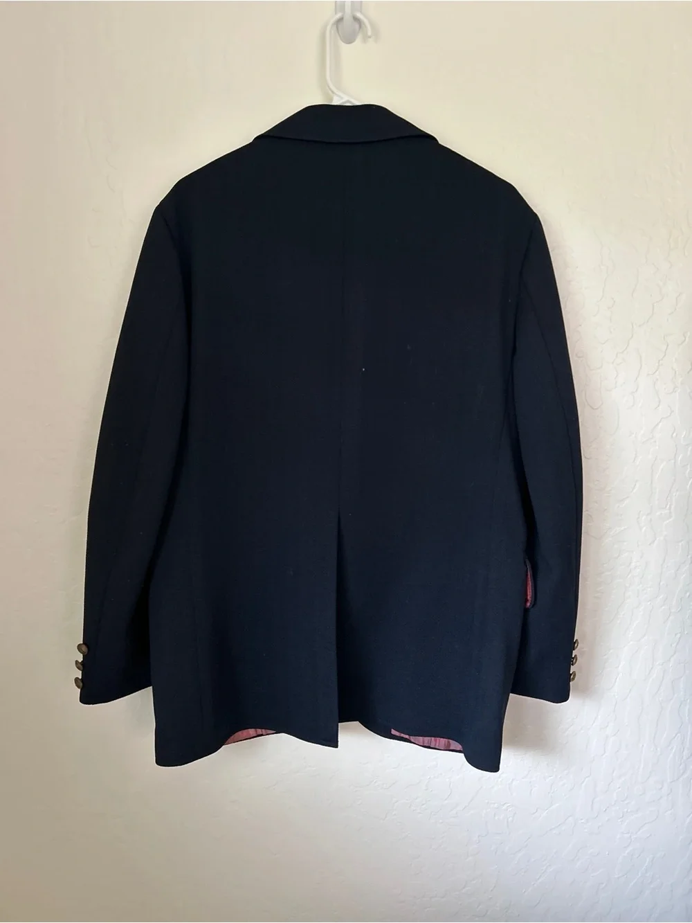 Men's Vintage Navy Blazer with Red Lining